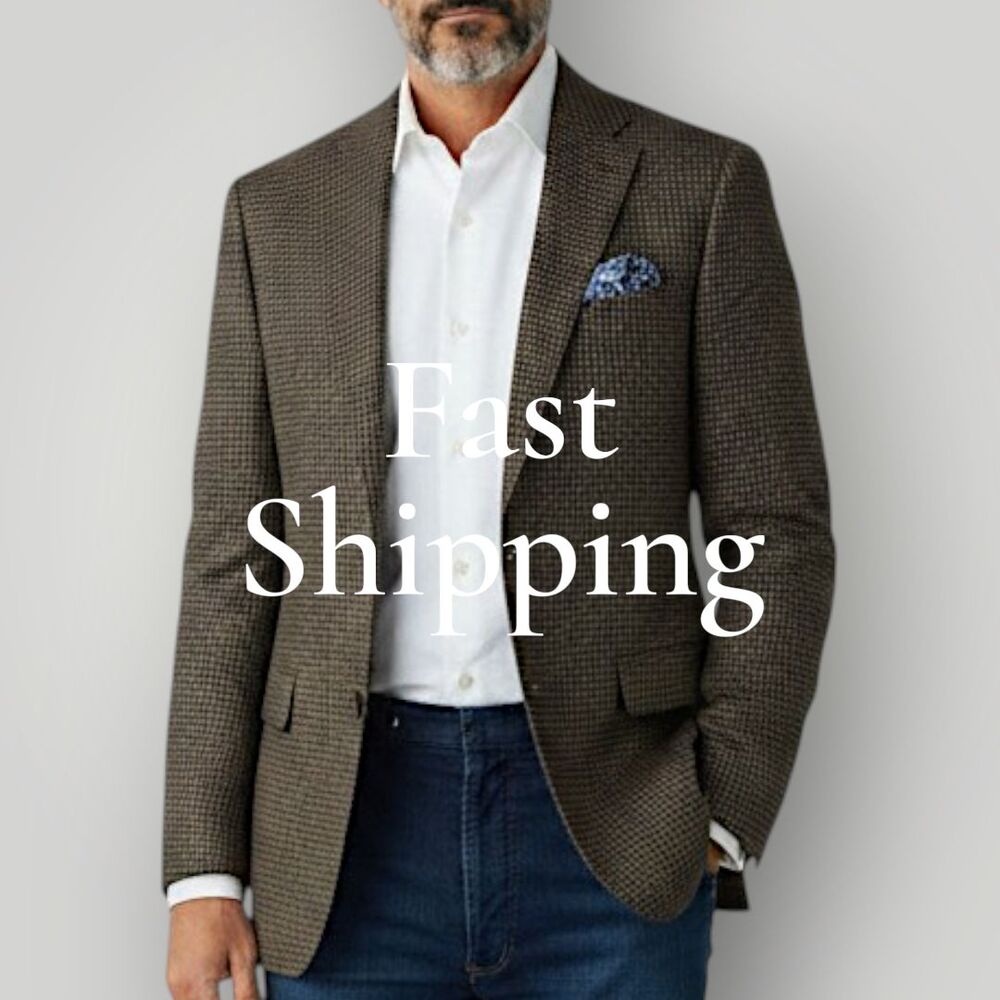 HART SHAFFNER MARX Men’s Blazer Sport Coat 2-Button Suit Jacket 52R Brown Wool
